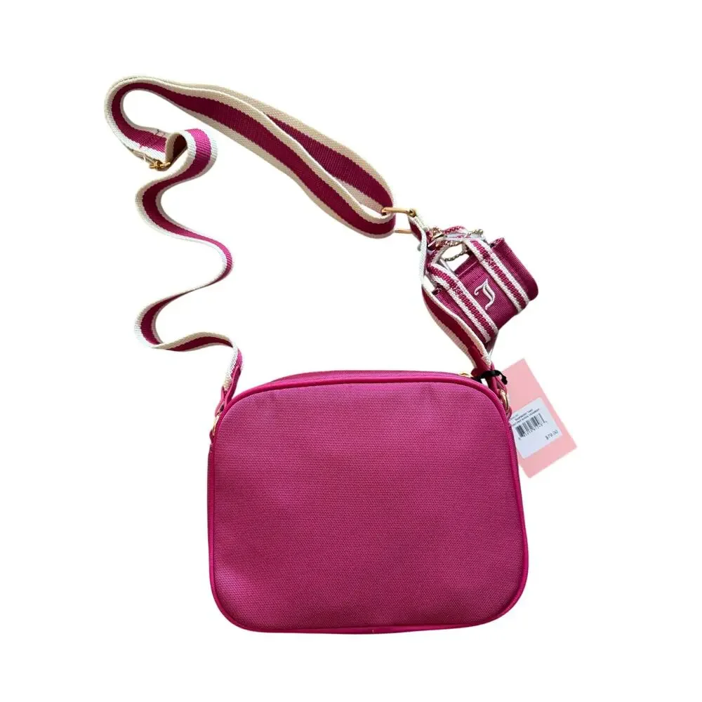 NWT Juicy Couture Raspberry Tart Prep School Crossbody Purse Pink White